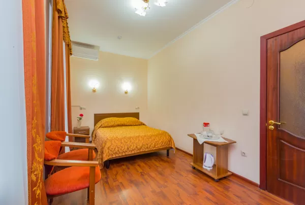 Одноместный номер 1 категории во 2 корпусе в санатории имени Анджиевского в городе Ессентуки - фотография