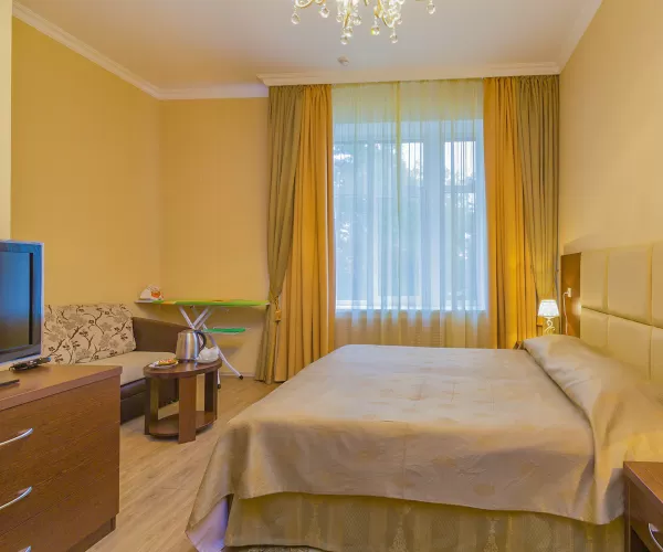 Однокомнатный номер Джуниор сьют в корпусе Вилла Герман в санатории имени Анджиевского в городе Ессентуки - фотография